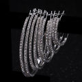 Shine Rhinestone 2cm,4cm,6cm,8cm,10cm Hoop Earrings Women Earrings Perfect for Weddings & Festive Occasions,All-Season Jewelry.