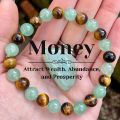 Money Good Luck Bracelet Green Aventurine Tiger Eye Stone Healing and Decompression Bracelet.