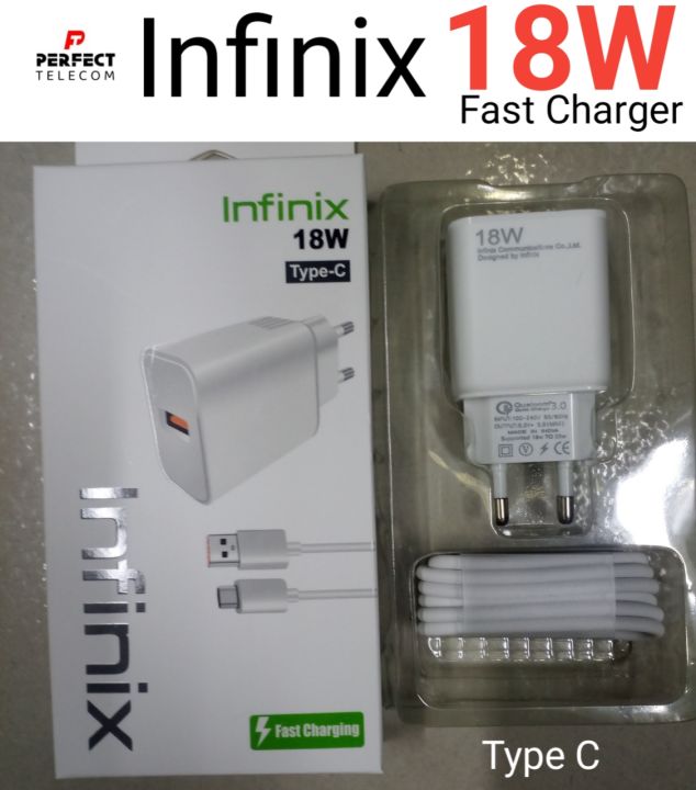 Infinix 18W Officials Fast Charger Original Premium Quality With Fast Charging Data Cable