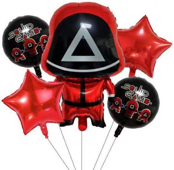 SQUID GAME 5 PCS FOIL BALLOONS l BIRTHDAY PARTY DECOR