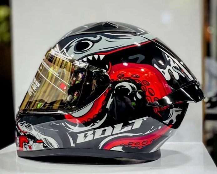 Vega Bolt Octopus Red & Black Helmet
