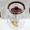 Heat Resistant Glass Teaset Flower Tea Pot Puer Kettle Coffee Teapot 800Ml - Enjoy Your Favorite Hot Beverages In Style With This Elegant Teapot.