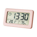 Mini Digital Clock Temperature and Humidity Display Portable Desk Clock LED Clock Slim Small Alarm Clock. 