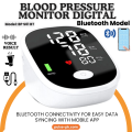 Digital Blood Pressure Monitor with Voice Function - Automatic BP Machine for Upper Arm, Large LCD Display, Bluetooth, and USB Power Supply. 
