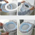 Winter Bathroom Cushion Warm Toilet Seat Cover Mat Toilet Pad with Handle Thicker Soft Washable Closestool Warmer Accessories. 