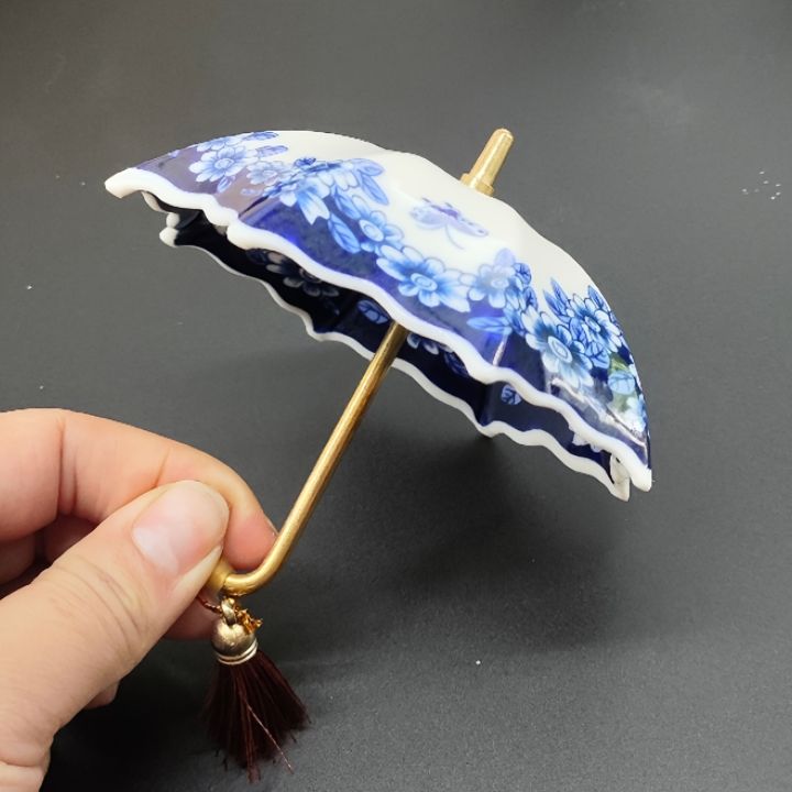 1pc%20Ceramic%20Tea%20Strainer%20-%20Blue%20&%20White%20Umbrella%20Design%20with%20Tassel,%20Compact%20for%20Office/Home%20Decor,for%20Kung%20Fu%20Tea%20Sets%20-%20Image%202