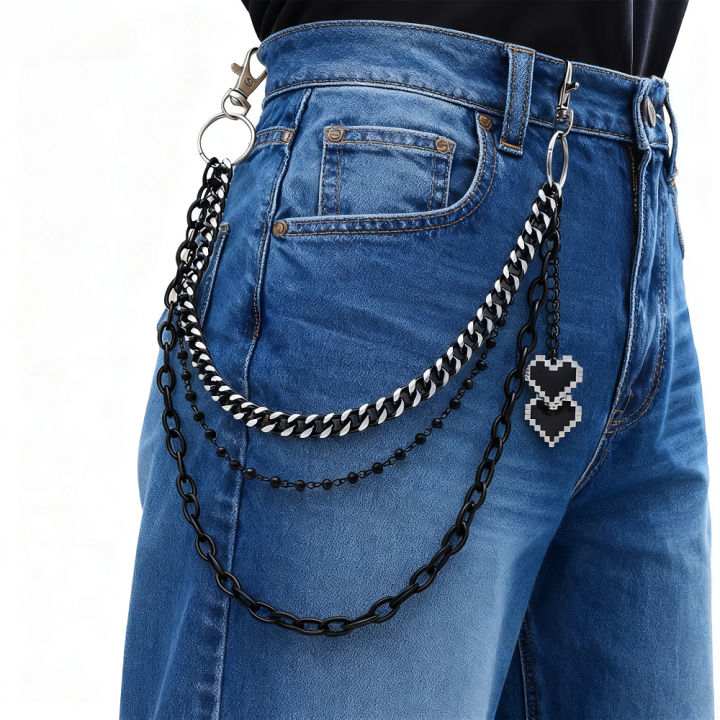 Cool%20Rock%20Hip%20Hop%20Black%20Love%20Pendant%20Keychain%20for%20Men%20Trendy%20Multilayer%20Jeans%20Pants%20Chain%20Party%20Jewelry%20Accessory%20-%20Image%202
