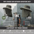Men Mosquito Proof Sun Hat With Face Cover Summer Outdoor Fishing Bucket Neck Flap Anti Uv Breathable Shade Cap Camping Hiking. 
