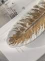 Feather Tray Concrete Trinket Jewelry Dish Elegant White Gold Home Decor Coaster, Christmas Birthday Gift Idea, Ring Holder Shelf Decoration. 
