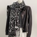 Fashion Leopard Tassels Shawl Imitation Cashmere Thickened Foulard Pashmina Hijabs Windproof Winter Warm Scarf Neck Warmer. 