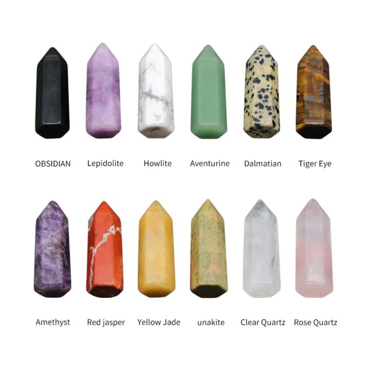 2pcs/Set Natural Stone Crystal Large Hexagonal Pillar Bead Amethyst Tiger Eye Quartz Ornament Jewelry Making DIY Decor Accessory