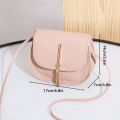 New Golden Tassel Double Layer Semi Circle Solid Color One Shoulder Saddle Bag Fashion Casual Women Small Bag.