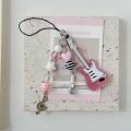 Y2K Phone Charms Pink Guitar Radio Keychain Microphone Pendant Key Ring Bag Phone Lanyard Cute Accessory for Girls Women Jewelry.