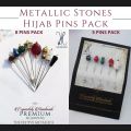 Premium The Festive Metallics Fancy Hijab Pins (Pack of 8 Pins OR 5 Pins) For Girls/Women. 