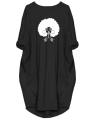 Plus Size Women Short Sleeve O-Neck Loose Casual Dresses.