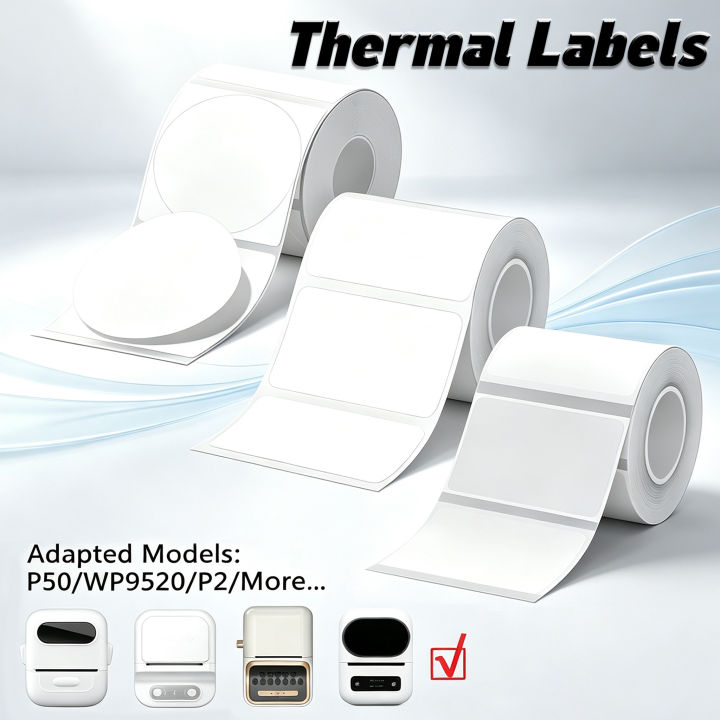 Thermal Label Paper For P2 P50 Thermal Printer Self-adhesive Label Tape Stickers Roll Color Labels Adhesive Sticker Waterproof