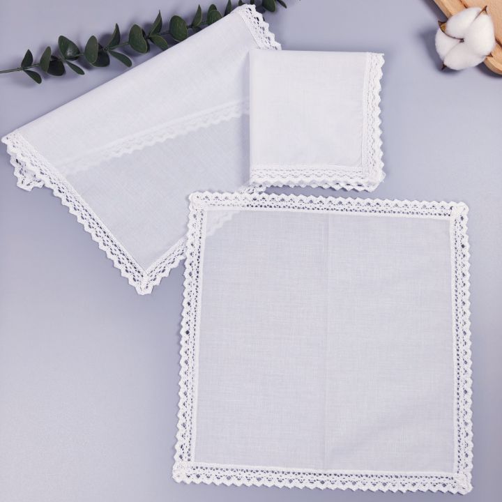 Wedding%20Season%203PCs%20Pure%20White%20Lace%20Pure%20Cotton%20Happy%20Handkerchief%20to%20Send%20Friends%20to%20Send%20Mom%2028cm/11in%20Thin.%20-%20Image%204