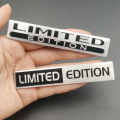 3D Metal Aluminium Silver Black Logo LIMITED EDITION Emblem Car Fender Badge Trunk Decal LIMITED EDITION Stikcer Accessories. 