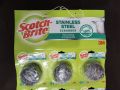 Scotch Brite Pack of 12  Stainless Steel Scrubber Extra Strong & Long Lasting 100% Stainless steel Rust free By Oceanic International. 