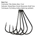 ICERIO 2X Strong Wide Gap Fishing Fly Tying Streamer Hooks for Pike/Bass/Musky/Saltwater (Sabiki, Carnivore Big Game Streamer).