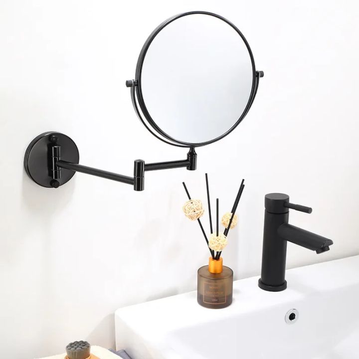 Dressing%20Mirror%20Wall%20Mounted%208%20Inch%20Magnifying%20Two-sides%20Mirror%20Space%20Aluminum%20Black%20%20Makeup%20Mirror%20Cosmetic%20Lady%20%20-%20Image%203