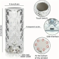 1PC Crystal Rose Table Lamp, Remote Control & Touch Bedside Lamp, LED Night Light, Dimmable Bedside Lamp, USB Rechargeable, for. 