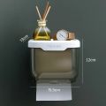 Wall Mounted Toilet Paper Holder Waterproof Tissue Box with Shelf Bathroom Organizer Kitchen Multi Purpose Storage Dispenser. 