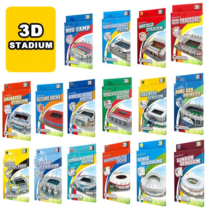 3D Stadium Puzzle Bernabeu Camp Nou Anfield Stadium  League Football Stadium Model, Famous Buildings Children's 3d Puzzle Toys