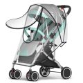 Universal Stroller Rain Cover - Waterproof Transparent Pram Protector with Zippered Opening, Breathable Umbrella Design. 