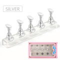 Nail Holder False Nail Tip 5pcsPractice Stand Crystal Base Magnetic Holder Nail Art Display For Art Salon DIY & Practice Tools. 