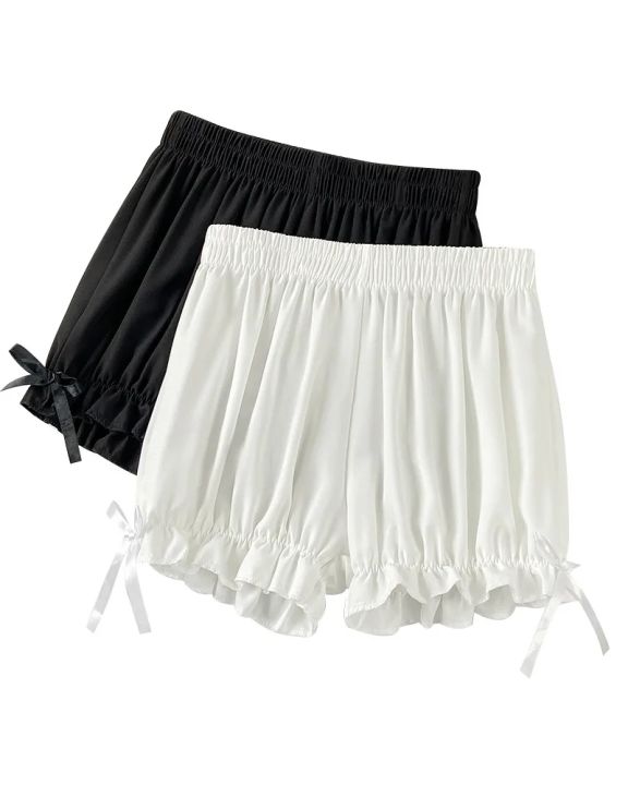 Women%20Lace%20Short%20Panties%20Imitation%20Silk%20Ruffle%20Bloomers%20Anti%20Exposure%20Safety%20Pants%20Lolita%20Satin%20Knickers%20Shorts%20Dress%20Pettipant%20-%20Image%205