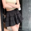 Elegant pink mini dress new summer thin style French ballet design cake skirt lace edge WOMEN'S JK skirt. 