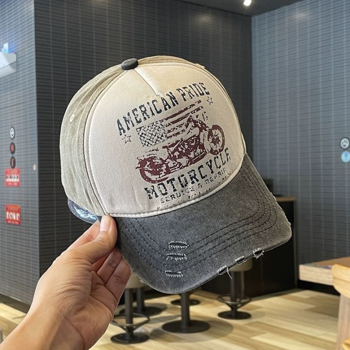 Motorcycle%20Printed%20Wash%20Vintage%20Cap%20For%20Men%20-%20Image%203