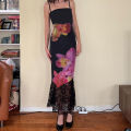Sexy Black Dresses Women New Summer Lace Fashion Print Sleeveless Backless Strap Maxi Dress Casual Club Elegant Female Dresses. 
