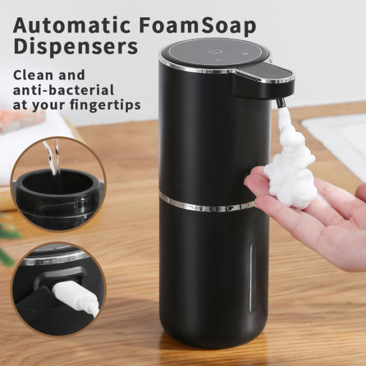 Automatic Soap Dispenser Touchless Foaming Soap Dispenser 380ml USB Rechargeable Electric 4 Level Adjustable Foam Soap Dispenser