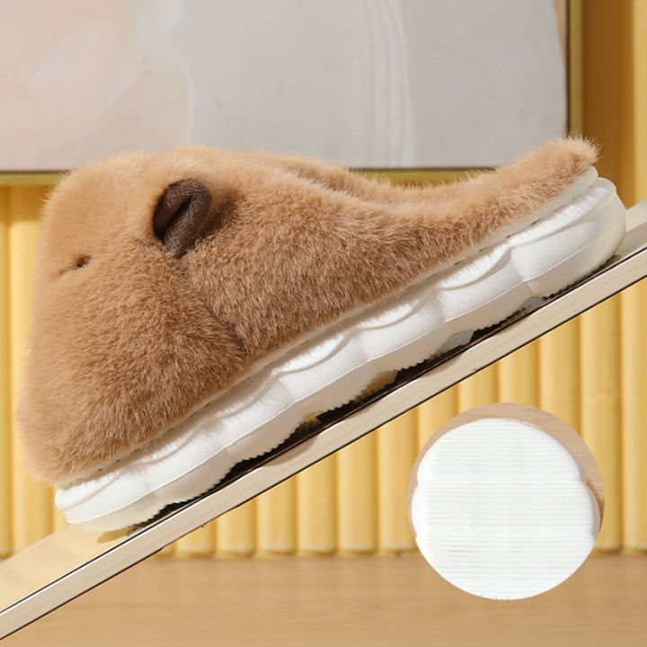 Cute%20Capybara%20Cotton%20Slippers%20Women%20Autumn%20Winter%20Indoor%20Soft%20Sole%20Warm%20Fur%20Slides%20Woman%20Comfort%20Non%20Slip%20Home%20Slippers%20Female%20-%20Image%203