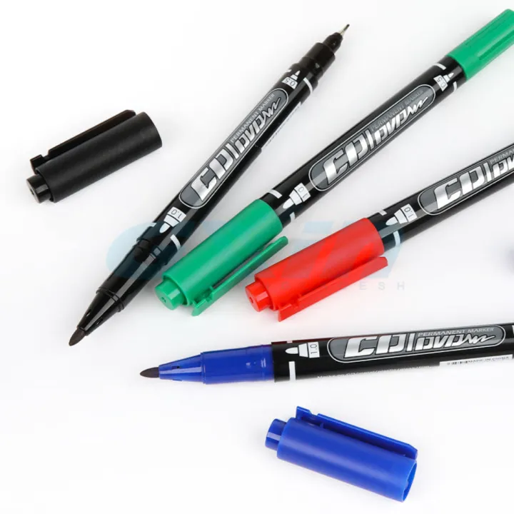 12PCS%20GXin%20G-107A%20double%20head%20twin%20tip%20permanent%20marker%20CD/DVD%20oil-based%20smooth%20writing%20permanent%20marker%20pen%20-%20Black%20-%20Image%205
