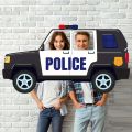 Police Party Decorations Police Car Photo Prop Selfie Banner Policeman Backdrop Banner for Baby Shower Birthday Decorations.