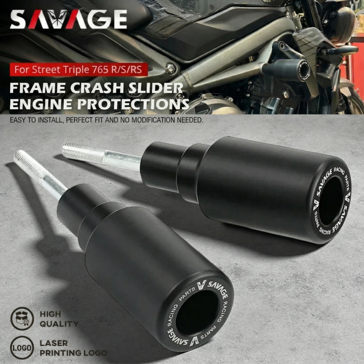 SAVAGE Frame & Fairing Protector for Street Triple 765 R/S/RS - Motorcycle Crash Slider Engine Guard