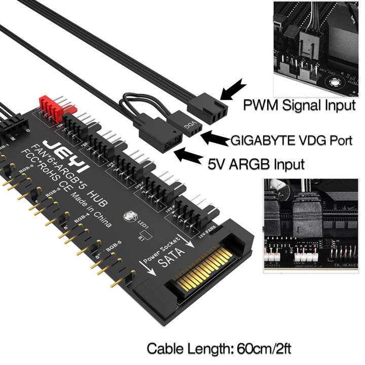JEYI%20ARGB+PWM%202%20in%201%20FAN%20HUB%20with%20SATA%2015Pin%205%20Way%20Sync%20Fan%20Hub%20For%20PC%20Cool%20Fan/CPU%20Cool%20Fan/ARGB%20Ligh%20Module/SATA%20Power%20Device%20-%20Image%204