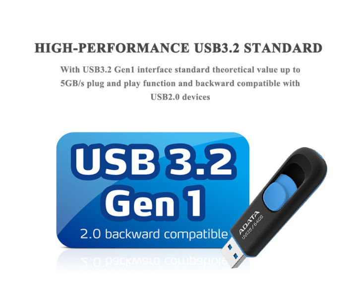 ADATA%20UV128%20USB%203.2%20Flash%20Drive%2032GB%2064GB%20128GB%20256GB%20Pen%20Drive%20Memory%20Stick%20for%20Desktop%20and%20Laptop%20Computer%20-%20Image%202