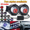 LED Car Dynamic Devil Eye Large Light 3-inch 33 Mode 3D Lens Dynamic Pupils Headlight Car Light Remote Modification Eagle Eye. 
