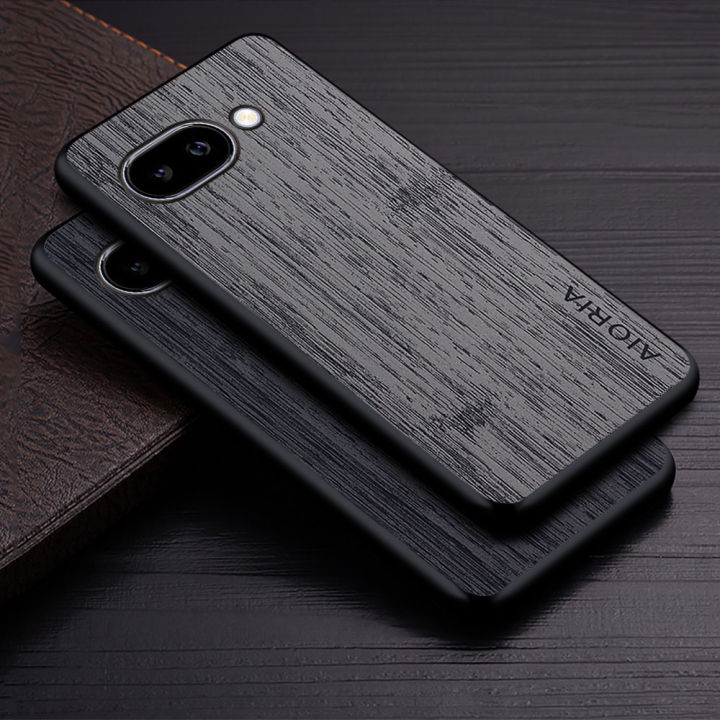 Case for Google Pixel 9 9a Pro XL 5G funda bamboo wood pattern Leather phone cover Luxury coque for Google Pixel 9 Pro case capa