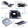9.5mm SATA HDD caddy, which is a device used to install a second hard drive or SSD in a laptop's optical drive bay. . 