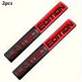 2PCS Limited Edition Emblem 3D Metal Badges Decal Sticker Auto Racing Sport Emblem for Rear Trunk Side Fender Car Motorcycle. 