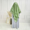3 Layered Khimar Hijab - Three Layers Modest Hijab, Women's Clothing Three Layers Chiffon Khimar with Niqab Patti. 