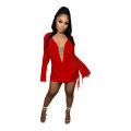 Y2k Style Backless Deep V Mini Dress Summer Dress Lace Dress Birthday Party Mini Dress For Woman 2023 Long Sleeve Two Piece.