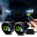 3-inch LED Car Dynamic Devil Eye 3D Lens 33 Mode Dynamic Pupils Remote Headlight Large Light Car Light Modification Eagle Eye. 
