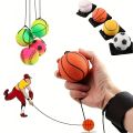 Basketball Wrist Bouncing Ball, High Elasticity Hand Throw Training Ball, Wristband Kit, Outdoor Activity Props. 