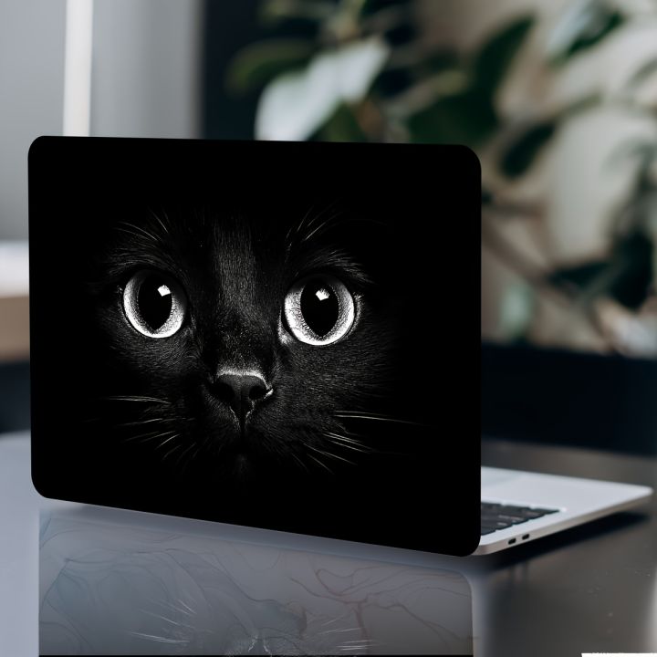 2-Piece Cat Laptop Art Decal Case, Universal Netbook Skin Sticker Non-Repeatable Make Tian's Laptop Skin